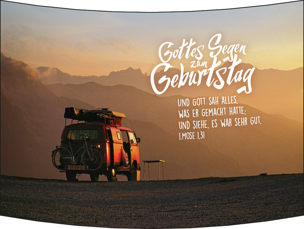 Aufstell Karte Geburtstag Campingbus Sonnenaufgang