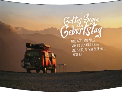 Aufstell Karte Geburtstag Campingbus Sonnenaufgang