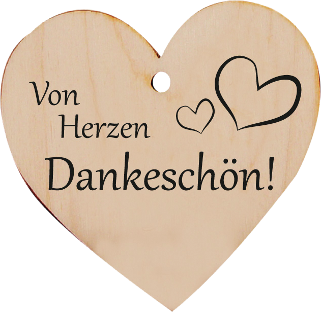 Holzherz Von Herzen dankeschön!