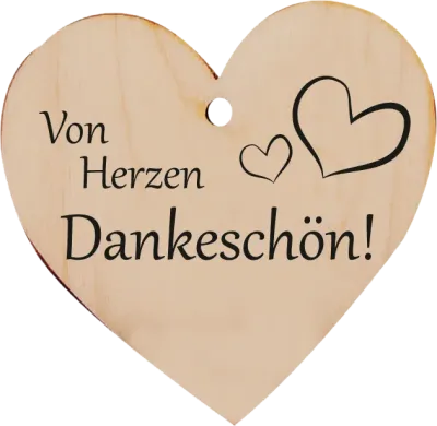 Holzherz Von Herzen dankeschön!