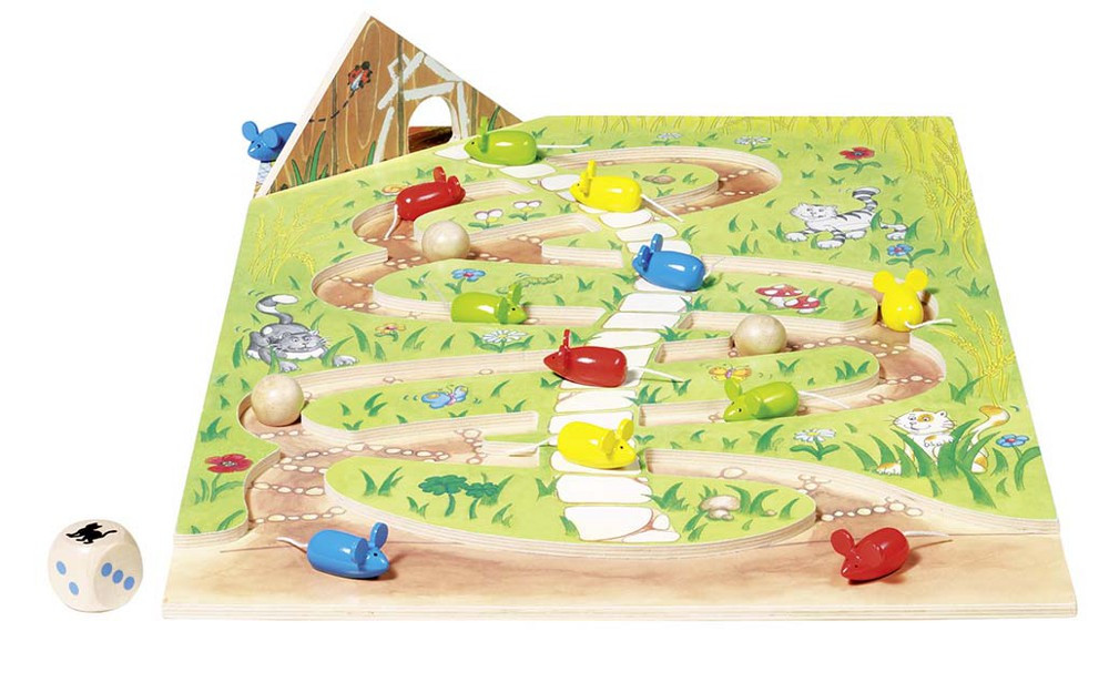 DEUX CHEMINS POUR UN FROMAGE - JEU EN BOIS AVEC SOURIS