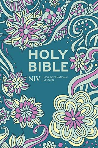 Englisch, Bibel New International Version, türkis, Blumen