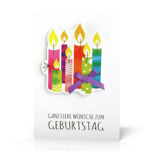 Doppelkarte Bunte Kerzen PG6