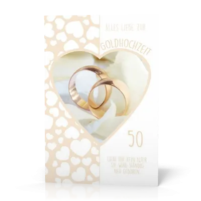 Doppelkarte Ringe im Herz gold PG11