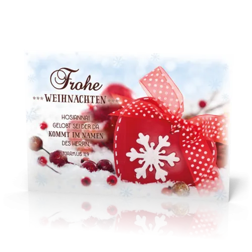 Postkarte Herz mit Schleifchen - 12 Stück pro Päckchen