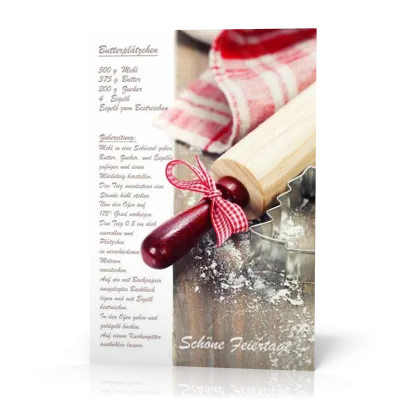Doppelkarte Weihnachten Butterplätzchen PG11