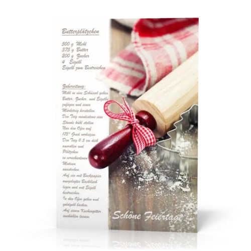 Doppelkarte Weihnachten Butterplätzchen PG11