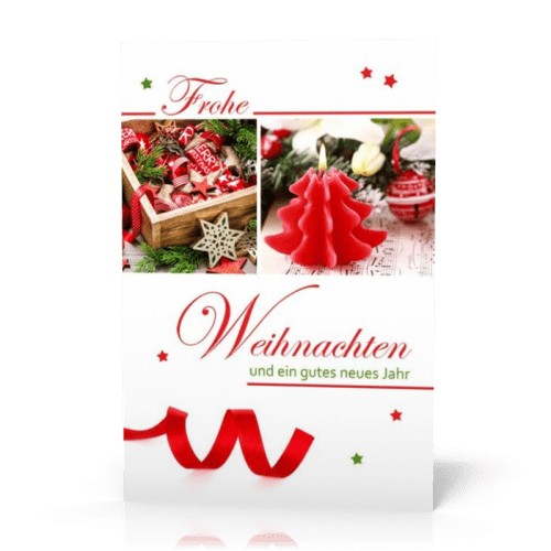 Doppelkarte Weihnachten Tannenbaumkerze PG11