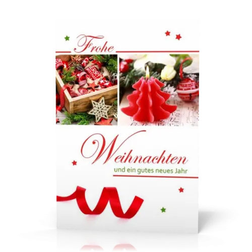 Doppelkarte Weihnachten Tannenbaumkerze PG11