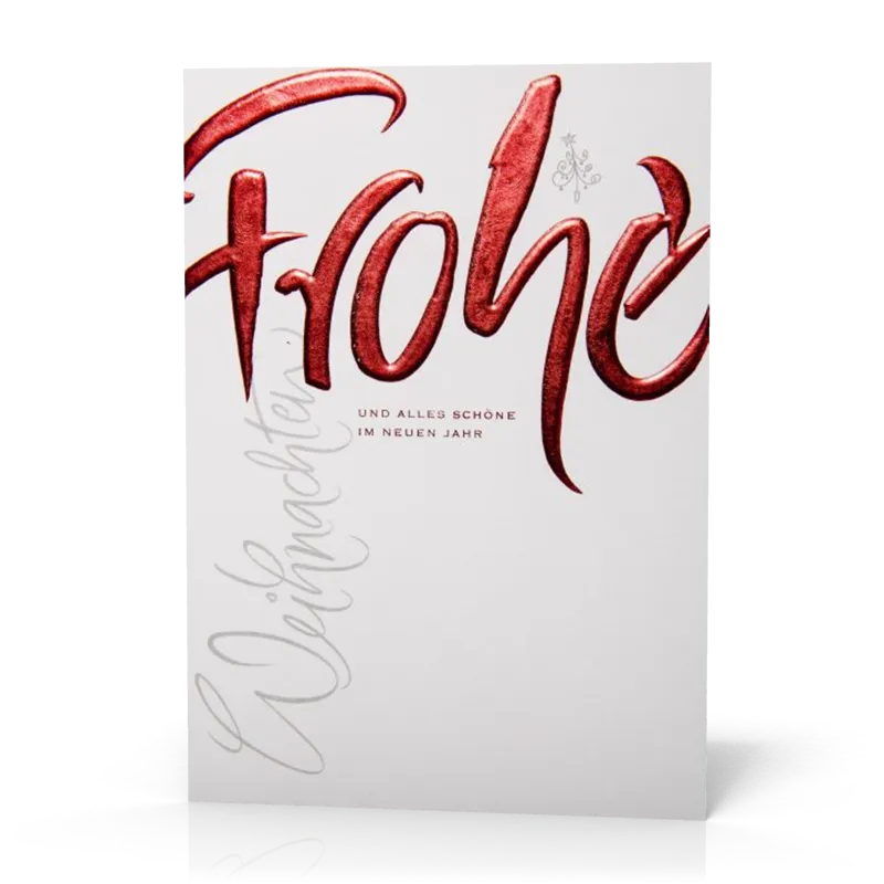 Doppelkarte Weihnachten Prägung "Frohe" PG5