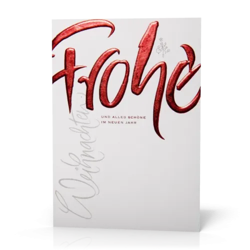 Doppelkarte Weihnachten Prägung "Frohe" PG5