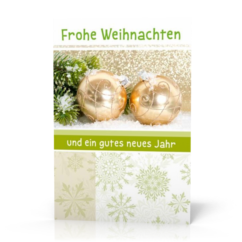 Doppelkarte Weihnachten Goldkugeln PG4