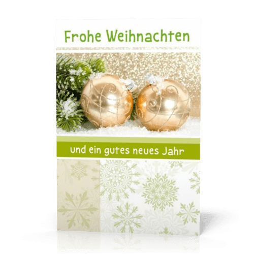 Doppelkarte Weihnachten Goldkugeln PG4