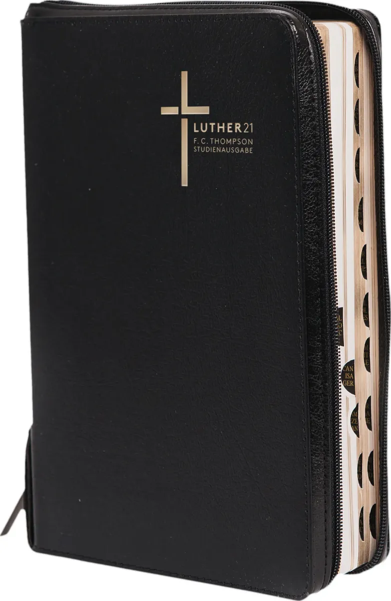 Luther21 - F.C.Thompson Studienbibel, Standard, Cromwell Leder, schwaz - Goldschn. mit Register RV