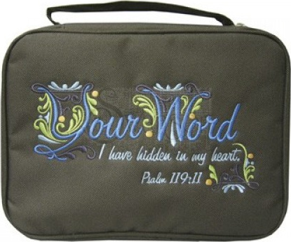 Pochette Bible L tissu "Your word"