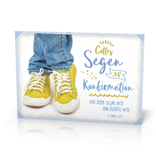 Doppelkarte Konfirmation Gelbe Turnschuhe