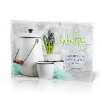 Doppelkarte Email Milchkanne