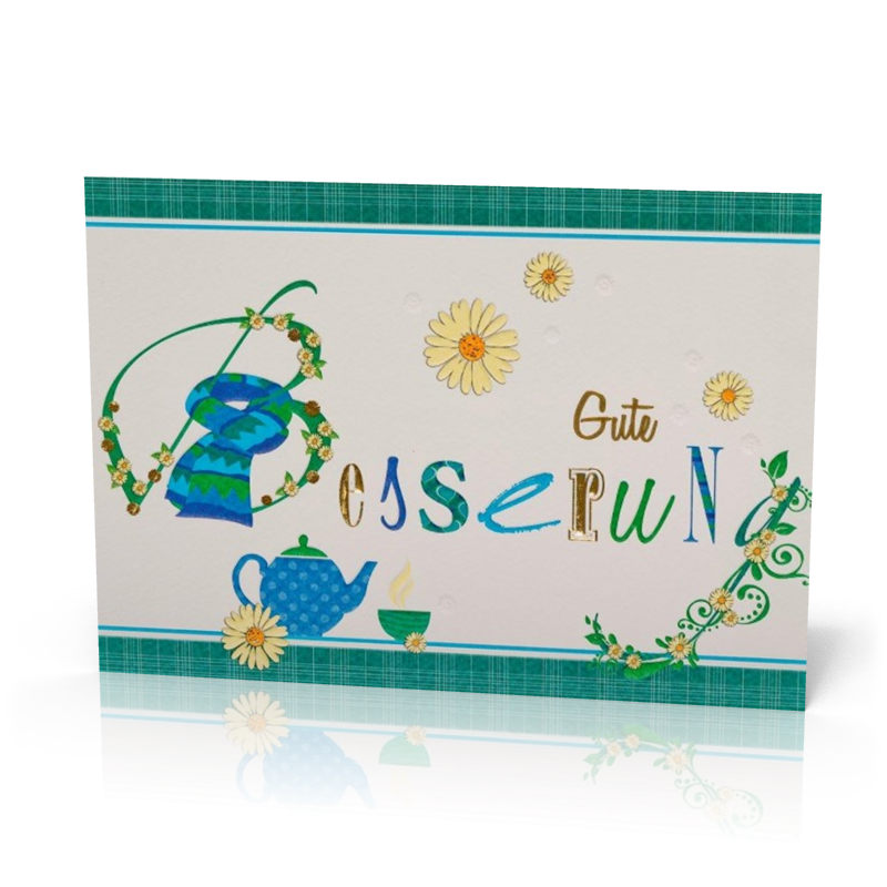 Doppelkarte Gute Besserung, Teekanne