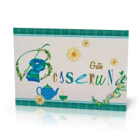 Doppelkarte Gute Besserung, Teekanne