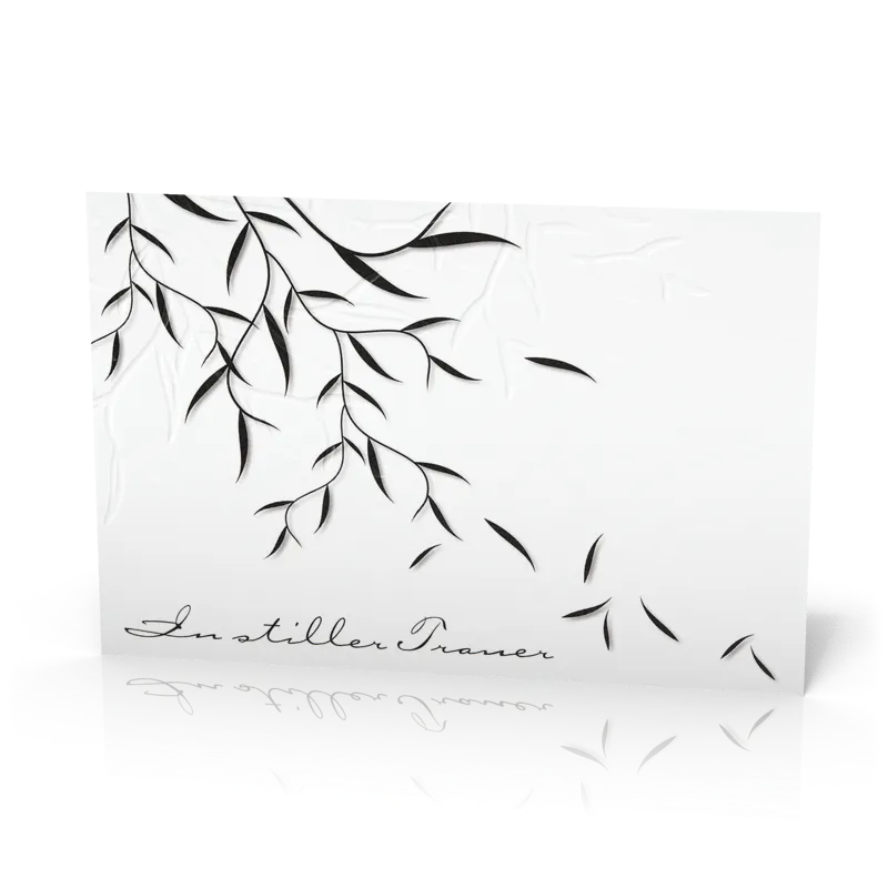 Doppelkarte Trauer Schwarz-Weiss