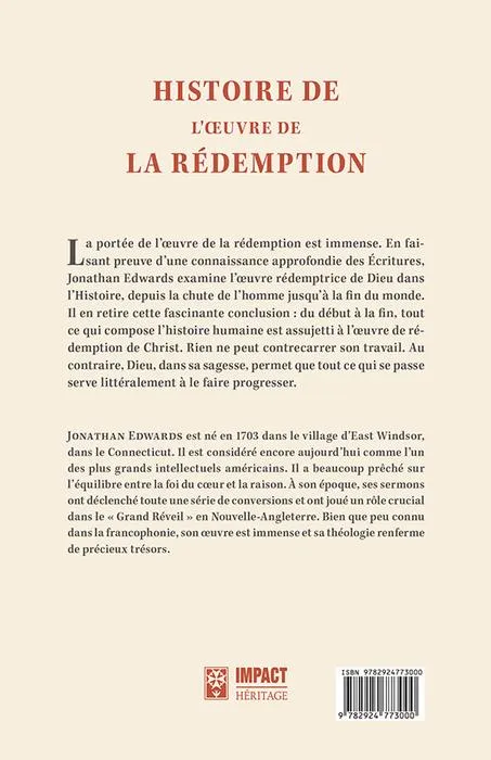 Histoire de l'œuvre de la rédemption