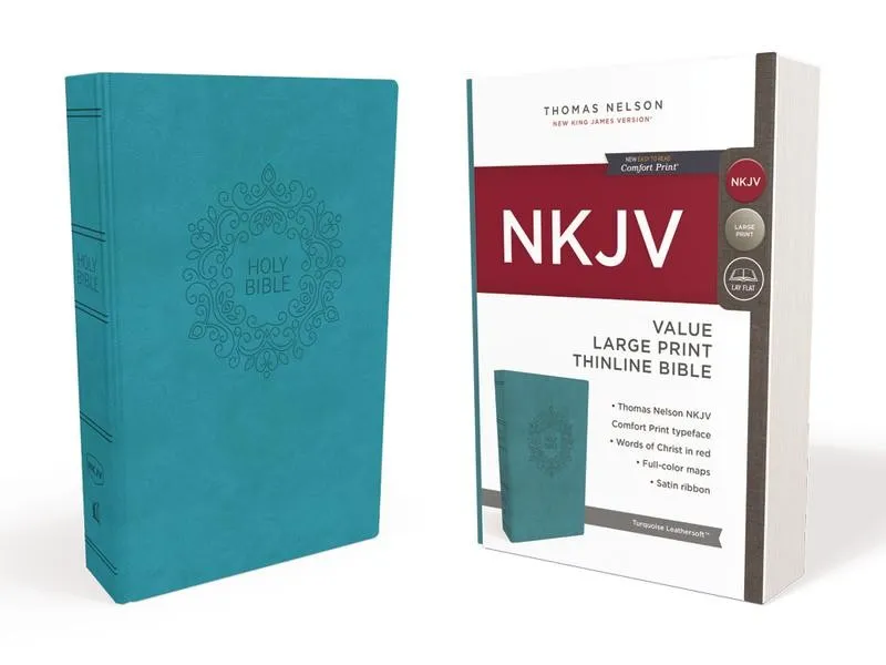 Englisch, Bibel New King James Version, Grossdruck, Kunstleder, blau