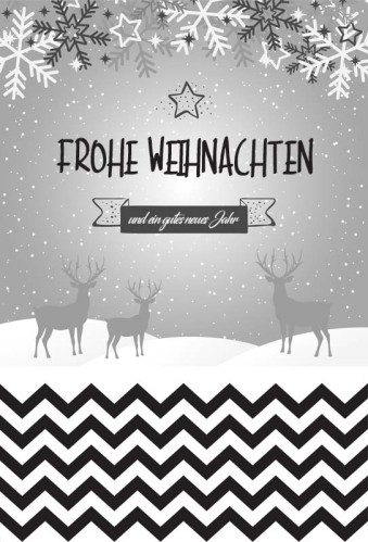 Doppelkarte Weihnachten Hirsche