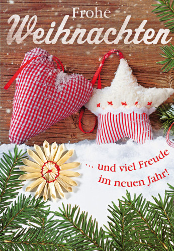 Doppelkarte Weihnachten Strohstern