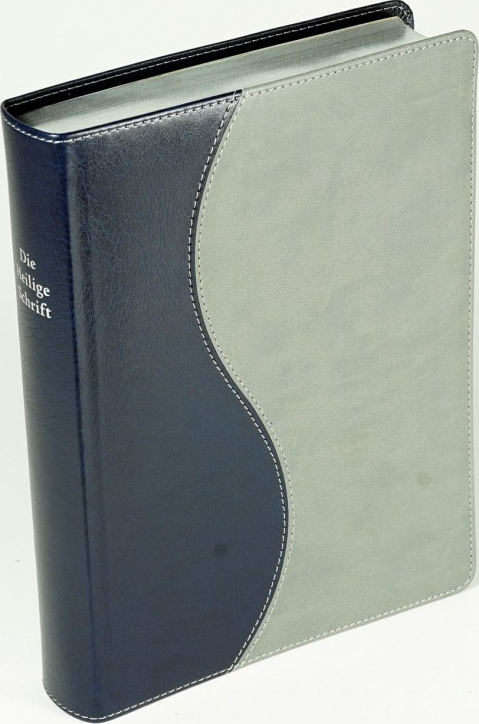 Elberfelder CSV 722 Schreibrandbibel - Silberschnitt, blau- grau, Kunstleder