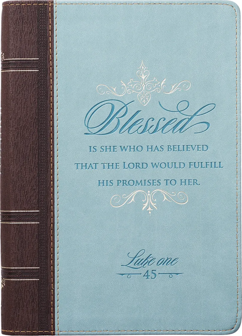 Journal Lux-Leather Blessings Zipper - Blessed is she who has believed that the Lord