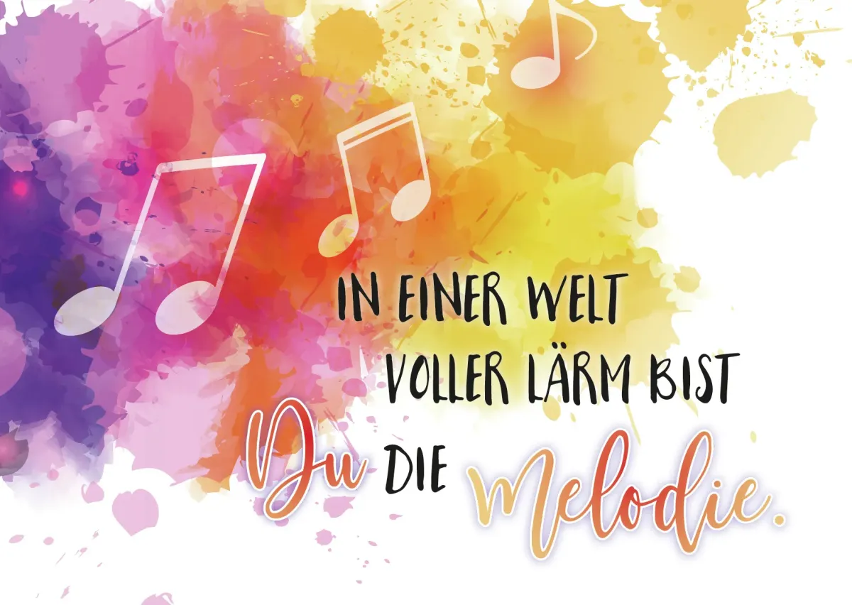 Postkarte Noten / Melodie - 10 Stück pro Päckchen