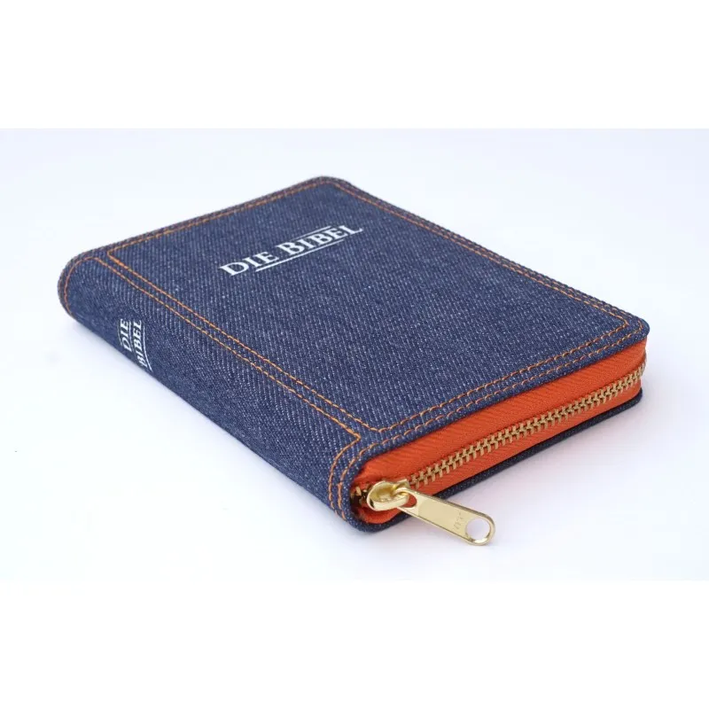 Elberfelder Bibel CSV Hückeswagen Pocketausgabe - Jeans, oranger Reissverschluss