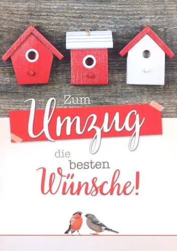 Faltkarte Umzug Vogelhäuschen