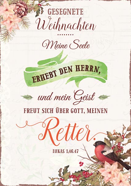 Postkarte Weihnachten Meine Seele - 12 Stück pro Päckchen