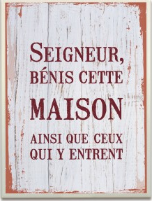 Céramique sans cadre vintage 15x20 cm "Seigneur, bénis cette maison…"