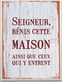 Céramique sans cadre vintage 15x20 cm "Seigneur, bénis cette maison…"