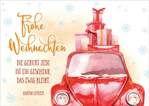 Doppelkarte Weihnachten Geschenkekäfer