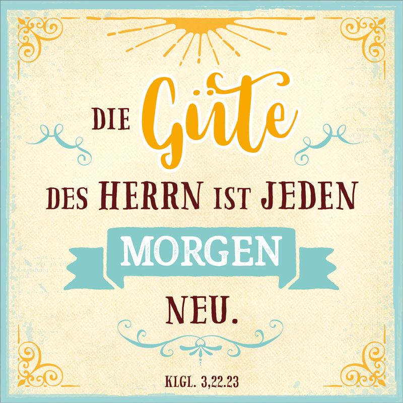 Metalltafel Die Güte des HERRN - 13 x 13 cm