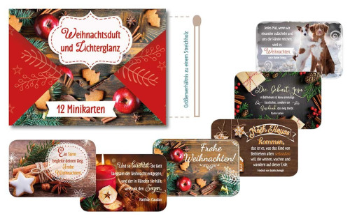 Weihnachtsduft und Lichterglanz - Karten im Set mit 6 verschiedenen Motiven à je 2 Exemplaren