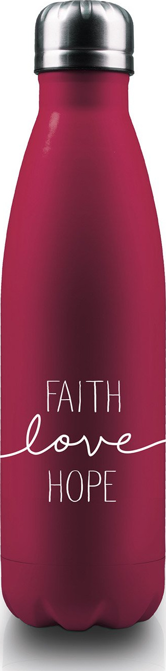 Faith-Love-Hope - Isolierflasche Beerenrot metallic 500ml