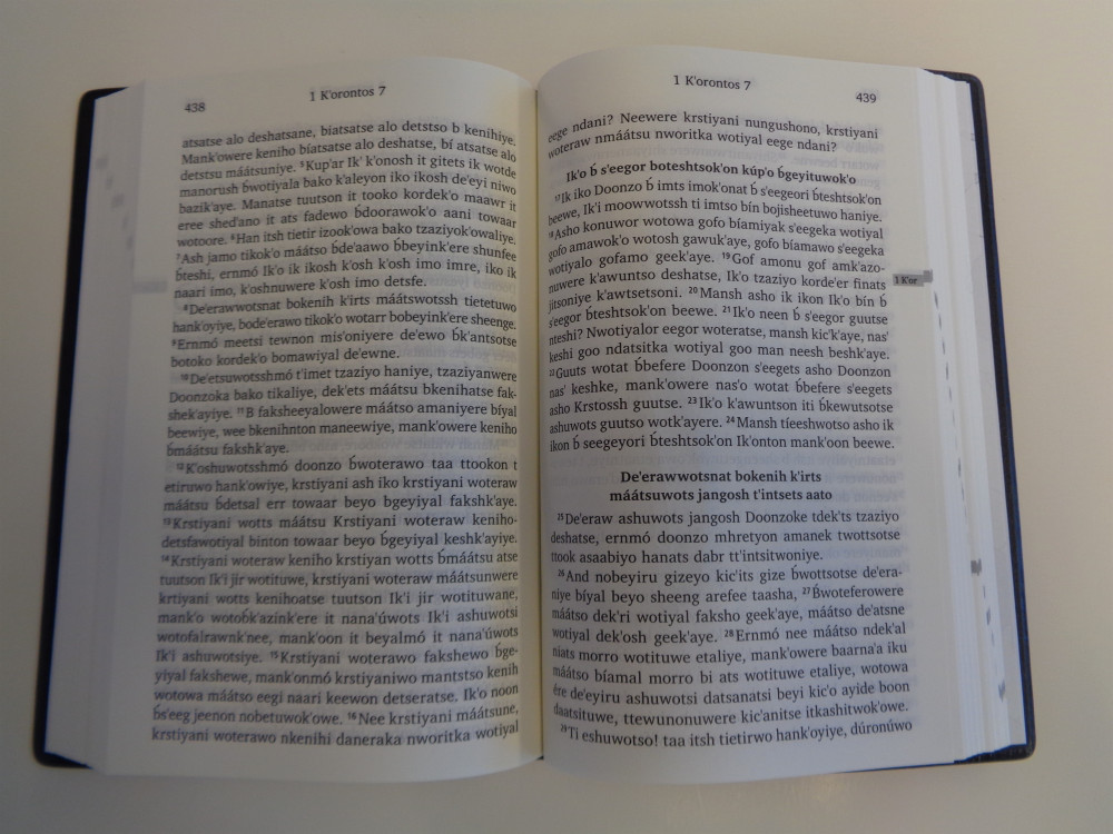 Borna Nouveau Testament en écriture latine (Ethiopie)