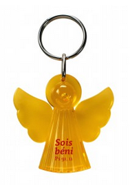 Porte-clé ange orange - "Sois béni" Psaume 91:11