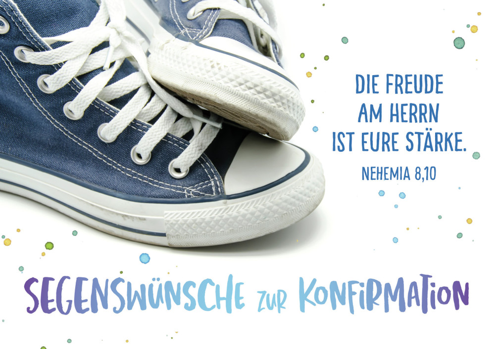 Doppelkarte Konfirmation Blaue Sneakers