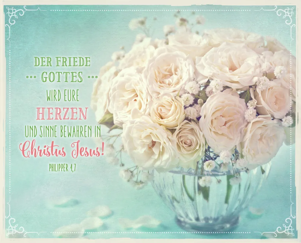 Metalltafel Weisser Rosenstrauß