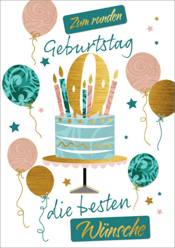 Doppelkarte Zum runden Geburtstag