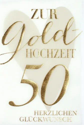 Doppelkarte 50 Herz Pergament