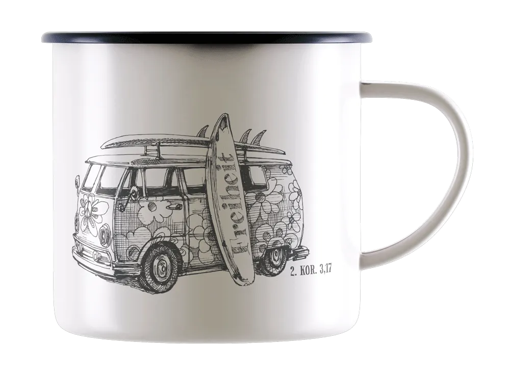 Emaille Becher Freiheit - Robust