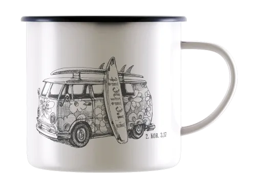 Emaille Becher Freiheit - Robust