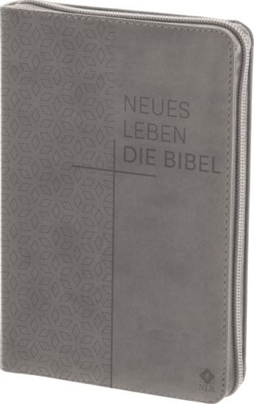 Neues Leben. Die Bibel - Standardausgabe Kunstleder grau, Reissverschluss - Worte Jesu in Rot