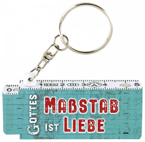 Gottes Massstab ist Liebe (Schlüsselanhänger Mini-Zollstock) - Kunststoff, 50cm lang